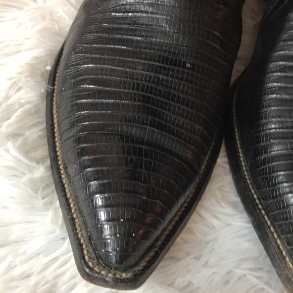 VTG Justin Black Teju Lizard Western Boot #8310 - Picture 4 of 15